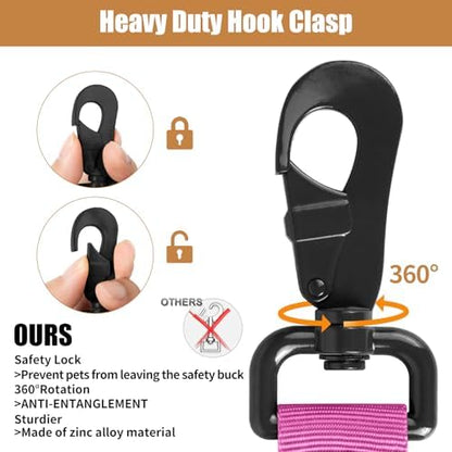Tactical Dog Collar Leash Set, Dog Collar with Controll Handle, Pink, M - Image 3