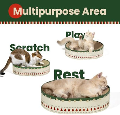 Conlun Oval Cat Scratcher Bed | Scratching Bowl Lounge for Kittens | Medium - Image 3