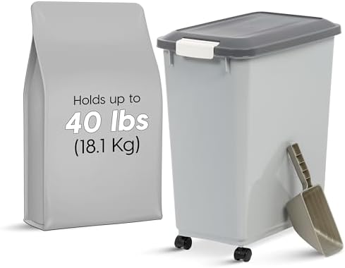 IRIS USA Dog Food Storage Container, Up to 40 lbs, Gray/Dark Gray - Image 2