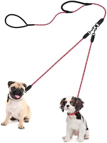 PetBonus Rope Double Dog Leash, No Tangle Dual Leash for Walking Two Dogs by Petbonus
