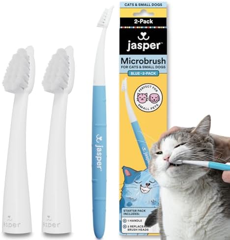 Jasper Microbrush Cat Toothbrush, Vet Approved for Felines & Small Dogs by OralWellnessforPets