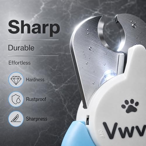 Dog Nail Clippers with Light, Professional Toenail Clippers for Thick Toenails, LED Illuminated Pet Nail Trimmer to See Bloodline, Safety Guard & Blade Lock, for Dogs & Cats - Image 2