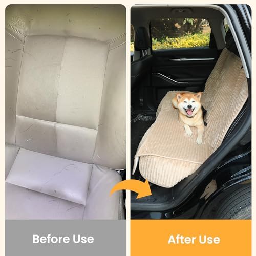 Dog Car Seat Cover, Waterproof Non-Slip Pet Mat, LightCoffee Back Seat - Image 6