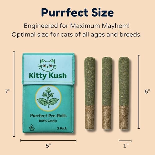 Kitty Kush Catnip Pre-Roll Toys (3-Pack) – Funny Catnip Toys for Cats – Interactive Cat Toy Set for Indoor Cats – 100% Catnip Filled - Image 7