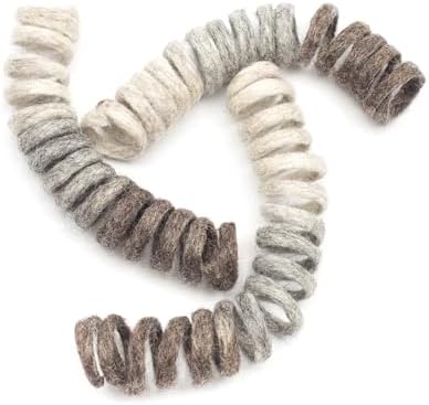 Glaciart One Felt Spring Cat Toy – 3 Pcs Soft Fuzzy Enrichment 100% Natural Wool - Interactive Stretchable Play Cat Toy Set - Safe for Pets, Non-AZO Colored Dyes - 30” Long by GlaciartOne