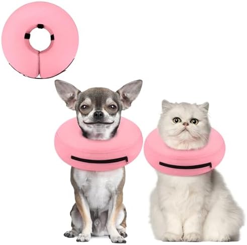 Supet Inflatable Dog Cone Collar for Small Dogs Puppies Cats, Soft Dog Cone Alternative After Surgery for Puppies Cats to Stop Licking by Supet