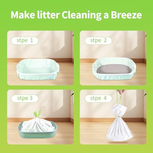 36 Count Jumbo Cat litter Box Liners, 36" x 19" Easy Clean Up Thick Large Kitty Litter Liner XL, Extra Large Heavy Duty Litter Pan Liner Bags with Drawstring for Pet Cat Litter Tray - Image 6