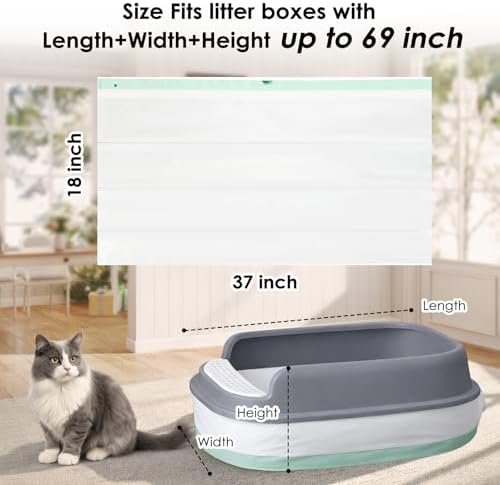 Cat Litter Box Liners, 60 Count, Large 37" x 18", 2.8 Mil Thick - Image 2