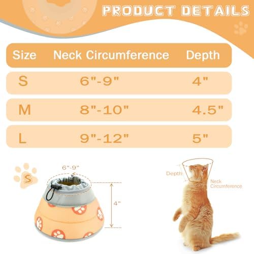Cat Cone Collar Soft Elizabethan Collar for Surgery Recovery - Adjustable for Small and Large Cats Kittens to Stop Licking - Image 6