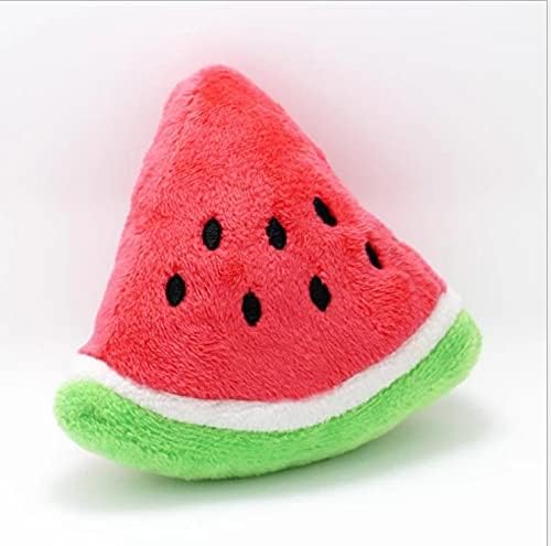 Glow Pups Dog Toy Watermelon 2-Pack for Small Dogs, Plush Squeaky Dog Toys for Small Dogs, Fun Cute Design, Promotes Mental Stimulation, Keeps Puppy Entertained, Playful Peach