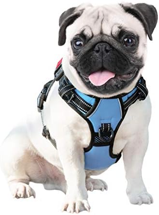 PHOEPET No Pull Dog Harness 3M Reflective Adjustable Vest with a Training Handle, Name ID Pocket, 2 Metal Leash Hooks, 3 Snap Buckles [Easy to Put on & Take Off](L, Baby Blue) - Image 6