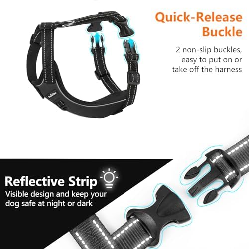 VavoPaw Dog Seat Belt Vest Harness for Car, 2 in 1 Seatbelt Buckle - Image 5