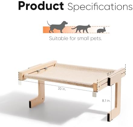 FUKUMARU Cat Window Perch, Sturdy Wood Hammock Window Bed for Indoor Cats - Image 6