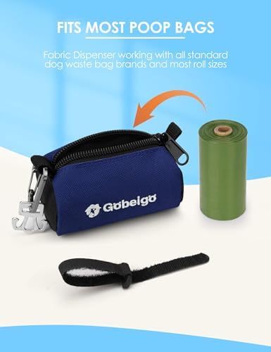 Gobeigo Dog Poop Bag Holder with Used Waste Bag Carrier(Navy Blue) - Image 3