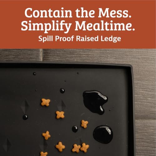 Leash Boss Dog Food Mat - Waterproof Cat & Dog Bowl Mat for Food and Water, Silicone Pet Feeding Mats for Floors, Non-Slip Placemat with High Edges, Puppy Essentials (ML: 20"x13", Navy) - Image 4