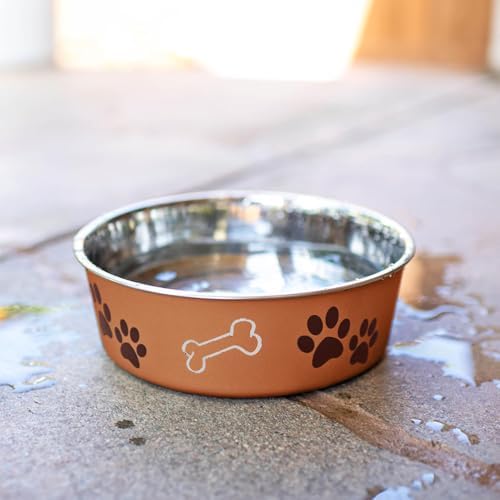 Loving Pets Bella Dog Bowls- Stainless Steel Dog & Cat Bowls - Spill Proof Dog Food Bowl, Cat Bowl, Puppy Essentials & Pet Supplies Great for Home & Travel (X-Large 65-100lbs, Copper) - Image 6