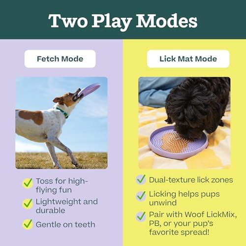 WOOF Fly n' Feed Flying Disc & Lick Mat Dog Toy - Lavender - Image 5