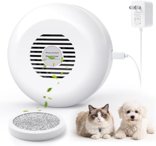 Cat Litter Deodorizer, Plug In Pet Odor Eliminator for Litter Box, Ozone-Free Photocatalytic Deodorizer with Active Smell Intake, Quiet for Small Spaces(1 Pack) by Unknown