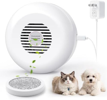 Cat Litter Deodorizer, Plug In Pet Odor Eliminator for Litter Box, Ozone-Free Photocatalytic Deodorizer with Active Smell Intake, Quiet for Small Spaces(1 Pack) by Unknown