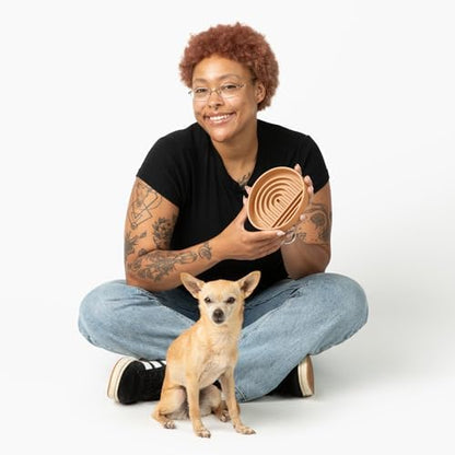 Slow Feeder Dog Bowl - Silicone Dog Bowl, Small, 6" x 1.25" - Terracotta - Image 3