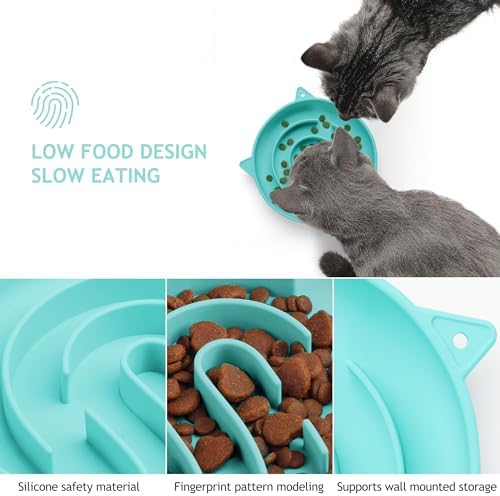 Coomazy Slow Feeder Cat Bowl Silicone Pet Puzzle Feeder for Slow Eating - Image 4