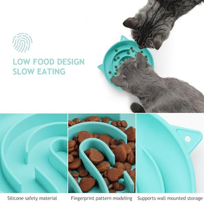 Coomazy Slow Feeder Cat Bowl Silicone Pet Puzzle Feeder for Slow Eating - Image 4