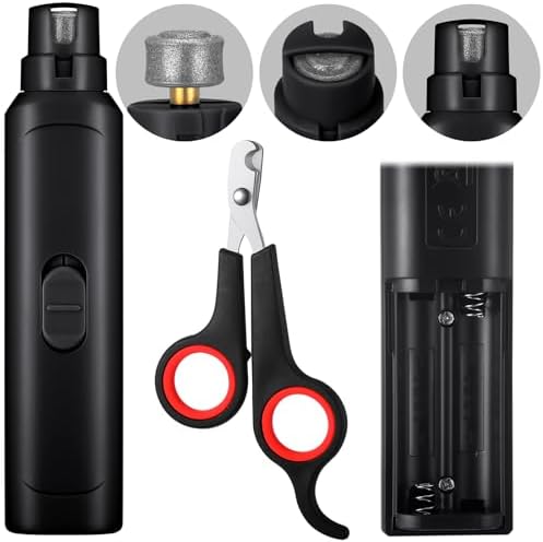 Lasnten 2 Pcs Bird Nail Grinder with Clipper Bird Nail Trimmer File Pet Grooming Tool for Parrot Budgerigars Parakeets Myna Conure Finches Lovebirds(Black) by Lasnten