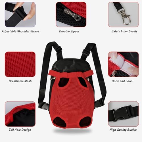FEimaX Dog Carrier Backpack Pet Legs Out Front Cat Travel Bag, Adjustable Puppy Backpacks Carriers Hands-Free for Small Medium Dogs Cats Hiking Traveling Camping Daily Walking - Image 3