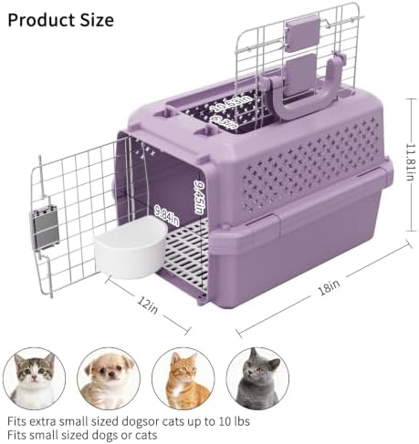 RIZZARI Crate Small Animal Carrier: Secure Lock Ventilated Shell Design - Image 2