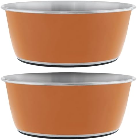 Master Pet Supply Stainless Steel Dog Bowls Set of 2 - Mango Tango, 128 Oz by MasterPetSupply