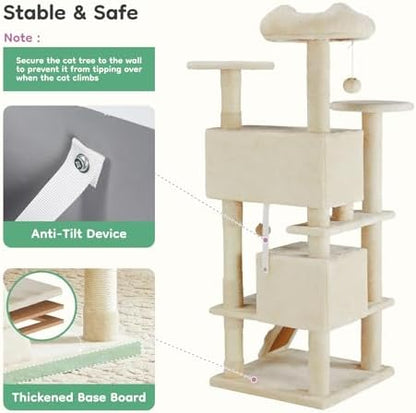 DUMOS 54-inch Cat Tree Tower with Scratching Posts, Indoor Use - Image 6