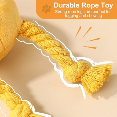 lilfrd 2 Pack Squeaky Rope Plush Dog Toys for Small Medium Puppies - Image 3