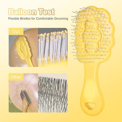 Cloud Shape Small Dog Grooming Brush (Yellow） - Image 3