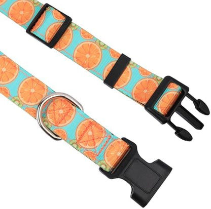 Reflective Dog Collar, Adjustable Neoprene Padded,Summer Lemon,L - Image 3