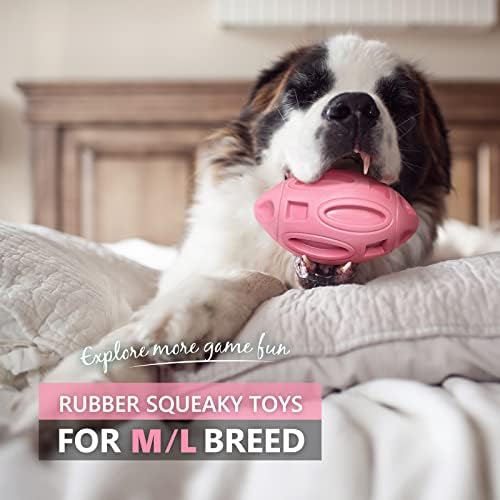 EASTBLUE Dog Toys for Aggressive Chewers, Indestructible Squeaky Football - Image 2
