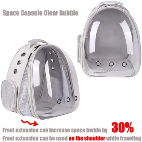 Front Expandable Cat Backpack, Fit up to 20 lbs, Space Capsule Bubble Window Pet Carrier Backpack for Large Fat Cat and Small Puppy - Image 4