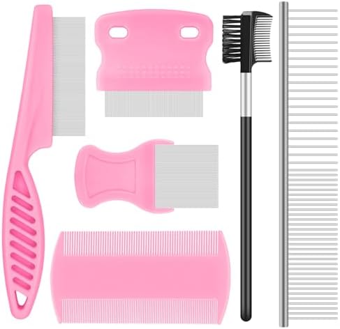 Kerros Flea Combs for Dogs and Cats, Stainless Steel Pet Grooming, 6 Pack by Unknown