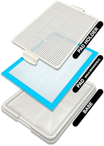 Dog Pee Pad Holder Tray, Puppy Potty Training, 22.5"x16.5", PP Plastic, Snap Lock, 4 Colors (Gray) - Image 5