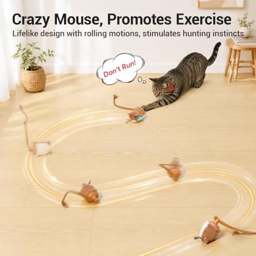 Potaroma Interactive Cat Toy Rechargeable Motion Activated Rolling Mouse - Image 2