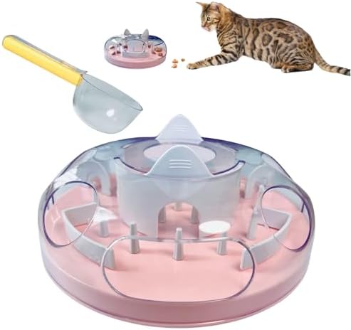 Interactive Cat Treat Puzzle Enrichment Toys, Light Pink by YallMiaul