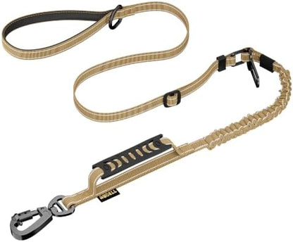 AUBELL Tactical Dog Leash Heavy Duty,4-6ft No Pull Bungee Leash,Brown by AUBELL