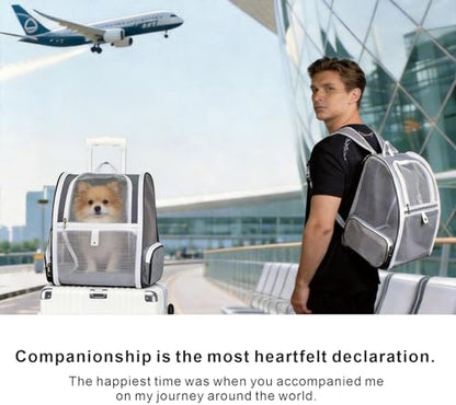 Cat Dog Backpack 12.6"×11.4"×16.5" Large Breathable Pet Bag Carrier - Image 5