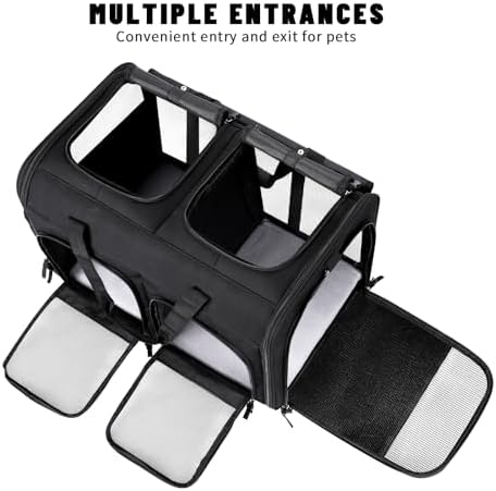 Cat Carrier for 2 Cats,Double Cat and Dual Dog Carrier Large for Two Pets - Image 4