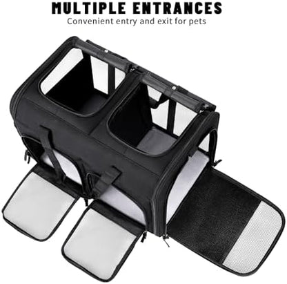 Cat Carrier for 2 Cats,Double Cat and Dual Dog Carrier Large for Two Pets - Image 4