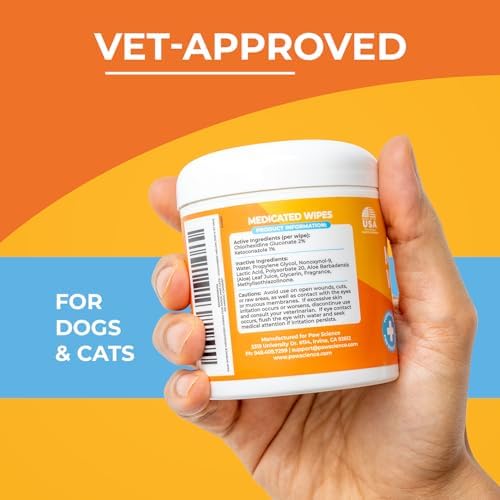 Paw Science Antibacterial & Antifungal Medicated Wipes for Dogs and Cats – 100 Count - Chlorhexidine Wipes with Ketoconazole for the Treatment of Rashes, Skin Infections, Itchy Paws, and Pet Acne - Image 5