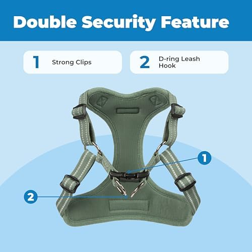 Voyager Step-in Flex Adjustable Dog Harness - Moss Green, Medium - Image 2