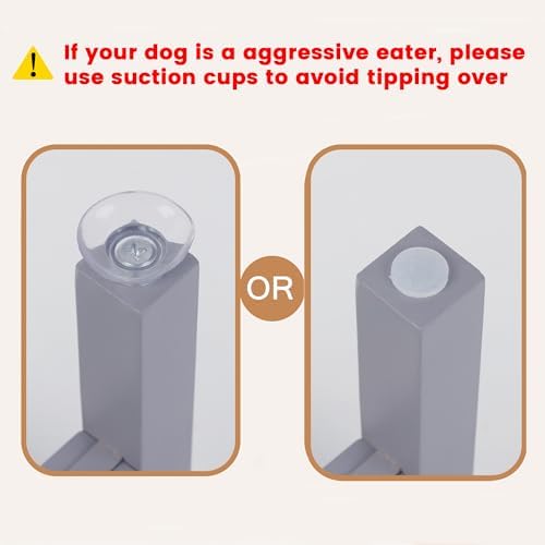 Elevated Dog Bowl Stand Adjustable Dog Food Holder 10”H Medium Grey - Image 5