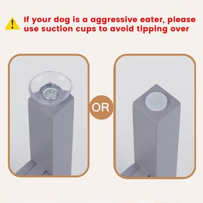 Elevated Dog Bowl Stand Adjustable Dog Food Holder 10”H Medium Grey - Image 5