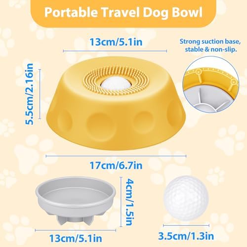Dog Lick Bowl with Rolling Ball, Slow Feeder Dog Bowls for Liquid Treats & Bone Broth, Interactive Lick and Roll Bowl for Dogs, Spill-Proof Dog Licking Toy for Anxiety Relief & Digestion - Image 7