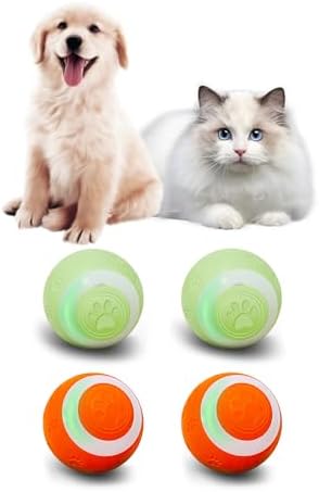 SEALON BL01A01 Green 4 Pack Smart Cat Rolling Ball Toy with Bionic Motion & Tap Wake-Up for Multi-Cat Homes & Feline Pets, Ideal for Whole-Room Use, Cattery Spaces, Cat Cafes & Home Corners by HelloFromSealon